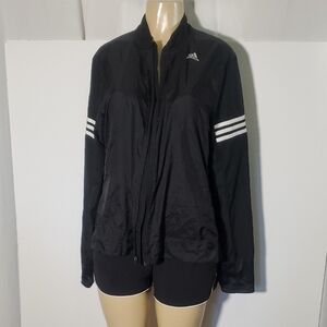 NEW Adidas Response Jacket Windbreaker Running Black FullZip Athletic Women SzXL